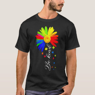 Choose Kindness Be Kind Autism Awareness Sunflowe T-Shirt