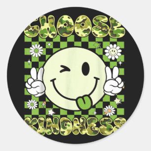 Choose kindness camo be kind inspirational kids classic round sticker