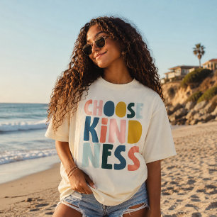 Choose Kindness- Colourful Positive Vibes, Retro T-Shirt