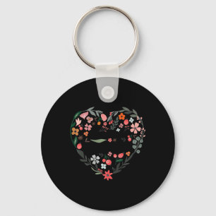 Choose Kindness Floral Heart Be Kind Inspirational Key Ring
