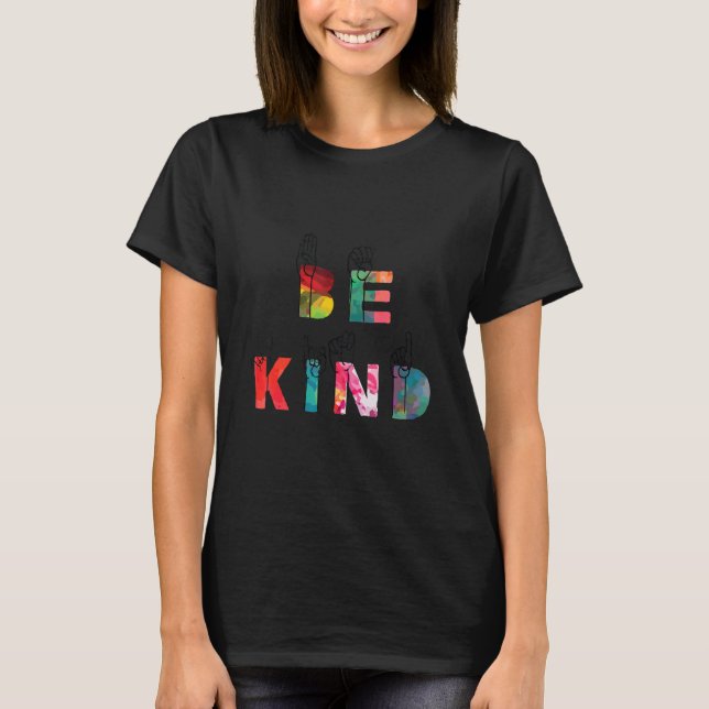 Choose Kindness Gestures ABC Sign Language Graphic T-Shirt (Front)