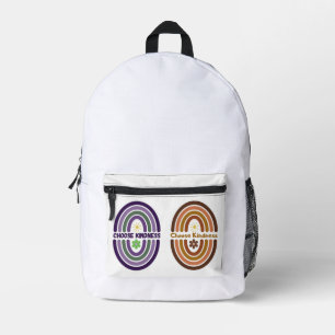 Choose kindness. Make the World kinder Printed Backpack