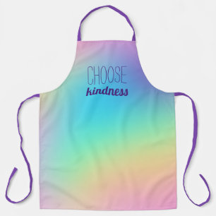 "Choose Kindness" Pastel Rainbow Gradient Apron