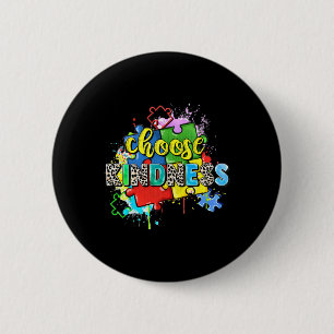Choose Kindness Puzzle World Autism Awareness Day 6 Cm Round Badge