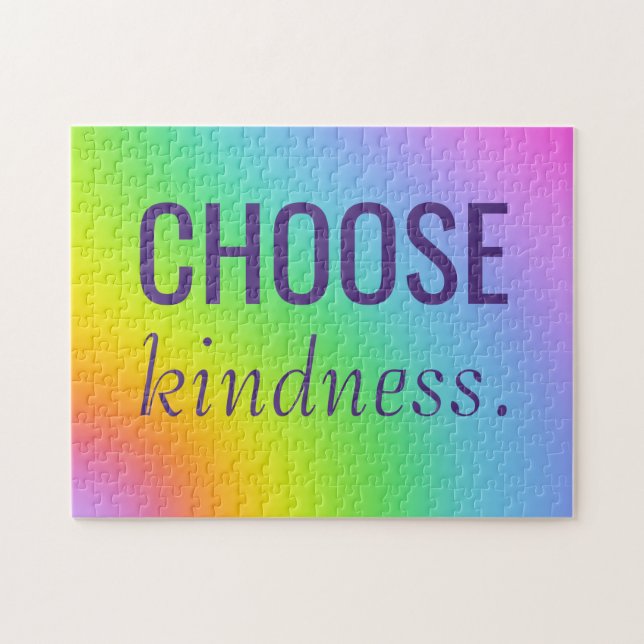 Choose Kindness Rainbow Gradient Puzzle (Horizontal)