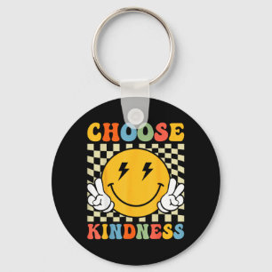 Choose Kindness Retro Groovy Be Kind Inspirational Key Ring