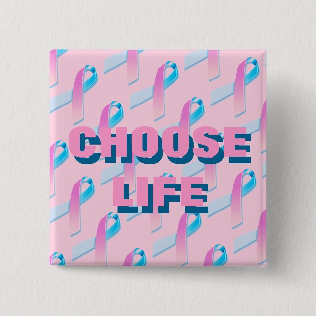 choose life 15 cm square badge (Front)