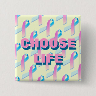 choose life 15 cm square badge