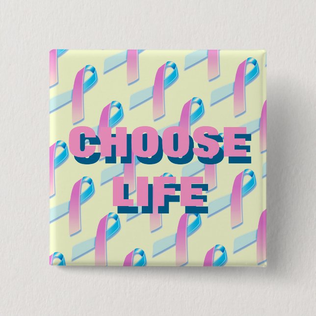 choose life 15 cm square badge (Front)