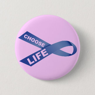 choose life awareness ribbon 6 cm round badge