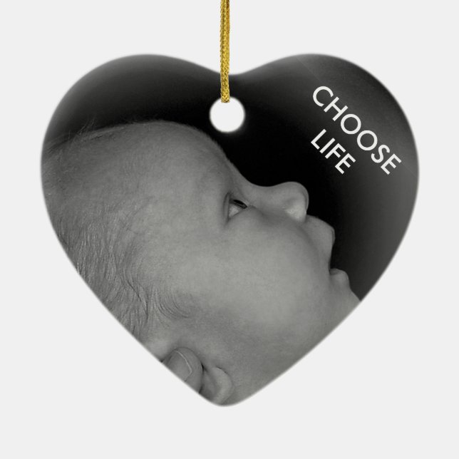 CHOOSE LIFE CERAMIC TREE DECORATION (Back)