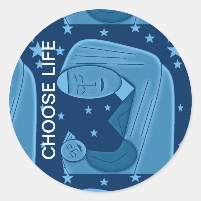 CHOOSE LIFE CLASSIC ROUND STICKER (Front)
