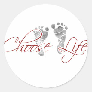 choose life classic round sticker