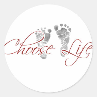 choose life classic round sticker