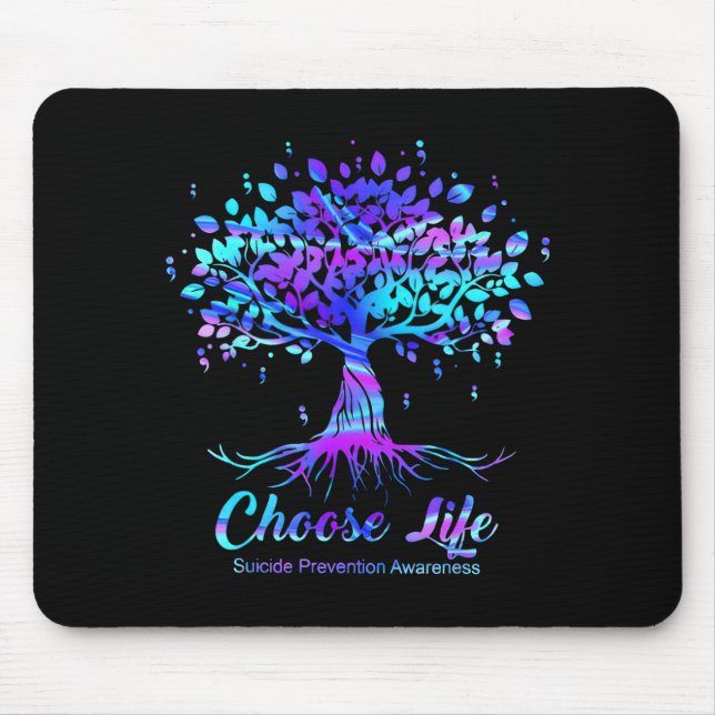 Choose life prevention awareness grateful life  mouse mat (Front)