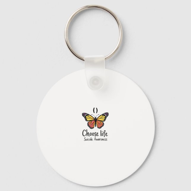 Choose life suicide Awareness Colorful Dragonfly T Key Ring (Front)