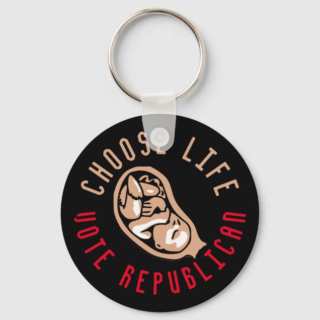 Choose Life Vote Republican Key Ring (Front)