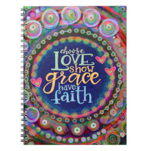 Choose Love Inspirational Colourful Trendy Fun Notebook
