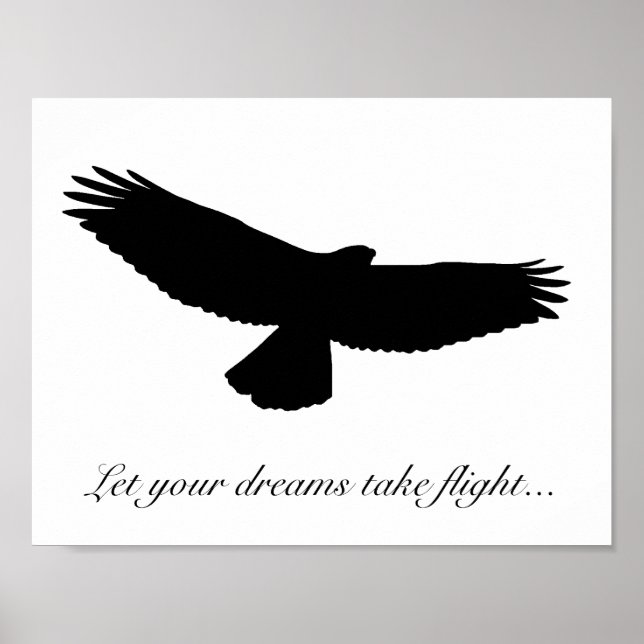 CHOOSE OWN BACKGROUND COLOR! RED TAILED HAWK Black Poster (Front)