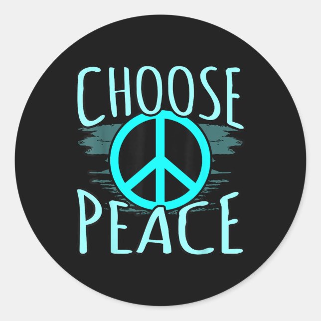 Choose Peace  Classic Round Sticker (Front)