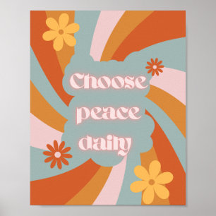 Choose Peace Daily – Minimalist Motivational desig Poster
