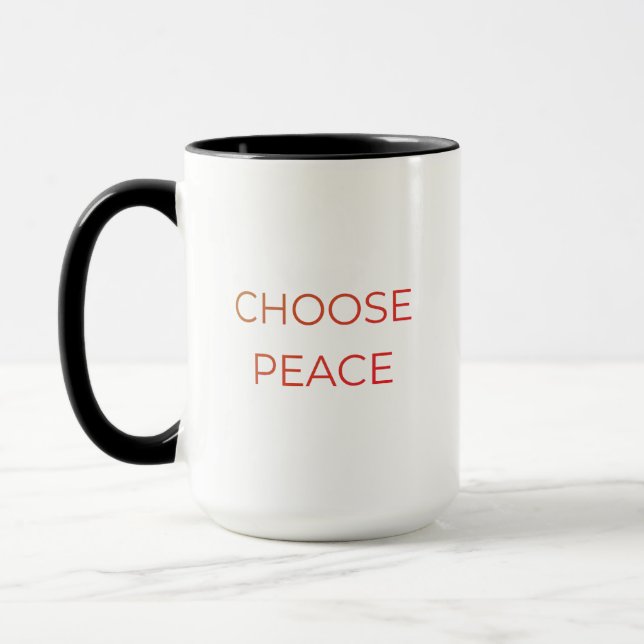 Choose Peace Mug | Minimal Aesthetic Soft Life Cof (Left)