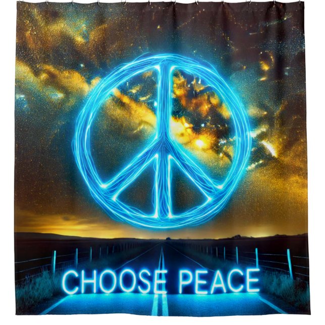 Choose Peace Shower Curtain (Front)