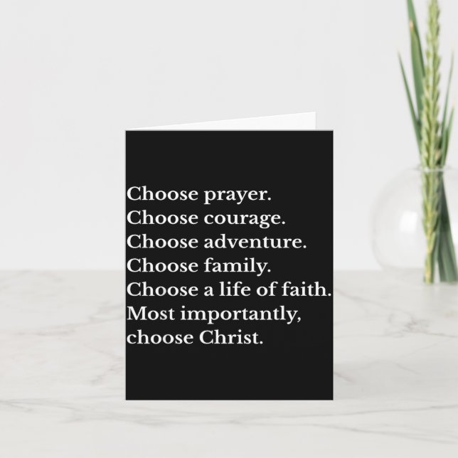 Choose Prayer Choose Courage Choose Adventure Choo Card (Front)
