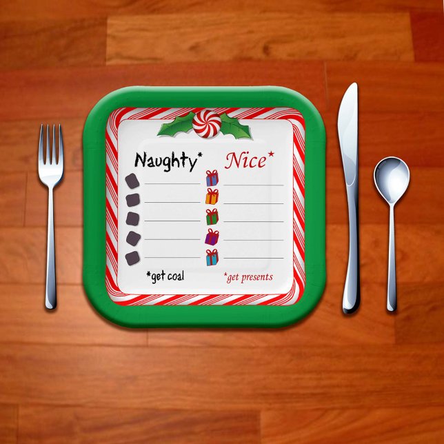 Choose Sides! Naughty or Nice Paper Plate (Choose Sides! Naughty or Nice Paper Plates. Check out matching paper cups too!)