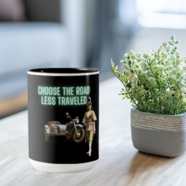Choose the Road Less Travelled Campy Two-Tone Coffee Mug (Creator Uploaded)