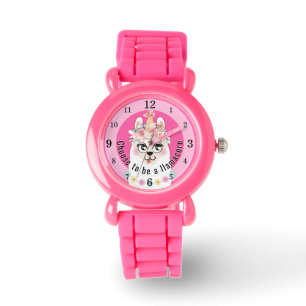 Choose to Be a Llamacorn Pink Glitter Watch