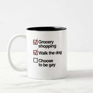 CHOOSE TO BE GAY CHECKLIST Two-Tone COFFEE MUG