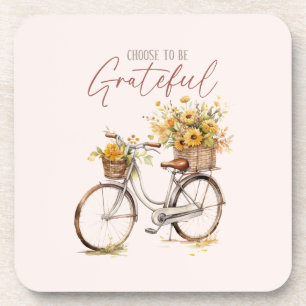 Choose to Be Grateful – Bicycle & Rustic Fall Coaster