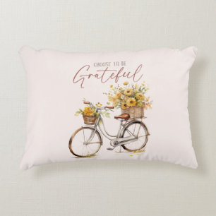 Choose to Be Grateful – Bicycle & Rustic Fall Decorative Cushion