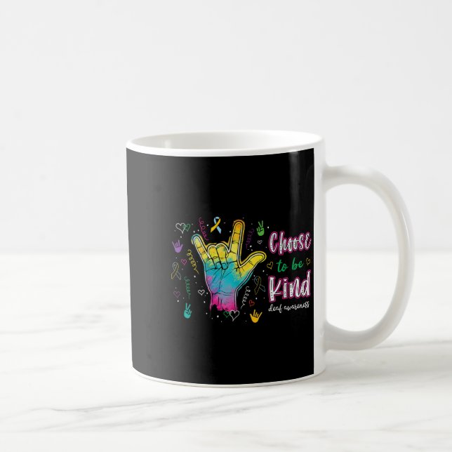 Choose to Be Kind Deaf Awareness ASL Hand Sign Coffee Mug (Right)