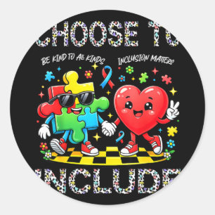 Choose to be kind to kinds autism awareness classic round sticker
