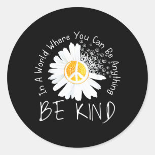 Choose To Be Kind Today Peace Sign Classic Round Sticker