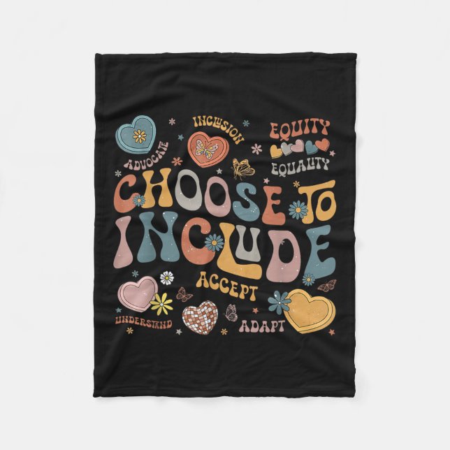 Choose To Include Inclusion S Autism Awareness Tea Fleece Blanket (Front)