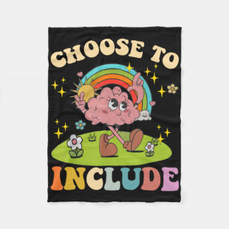 Choose To Include Neurodiversity Autism Teacher Ap Fleece Blanket
