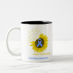 Choose To Keep Going Child Abuse Awareness Two-Tone Coffee Mug