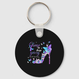Choose To Keep Going Suicide Awareness High Heel B Key Ring