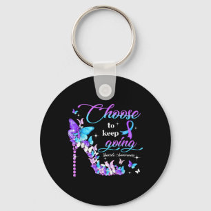 Choose To Keep Going Suicide Awareness High Heel Key Ring