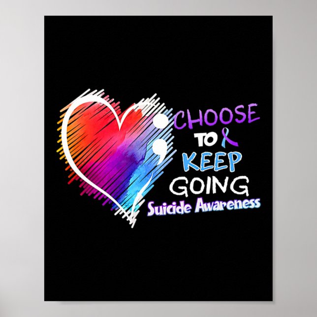 Choose To Keep Going Suicide Awareness You Problem Poster (Front)