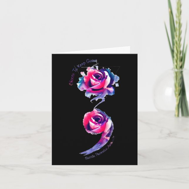 Choose To Keep Going Suicide Prevention Awareness  Card (Front)