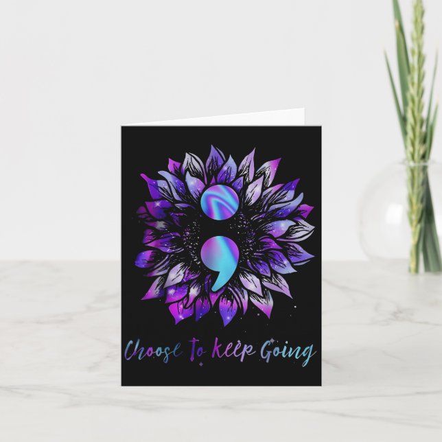 Choose To Keep Going Suicide Prevention Awareness  Card (Front)