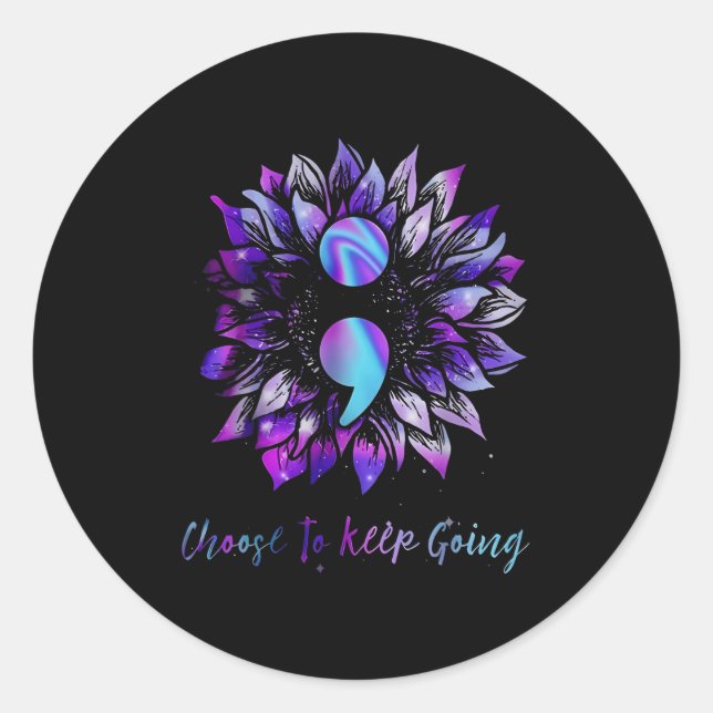 Choose To Keep Going Suicide Prevention Awareness  Classic Round Sticker (Front)