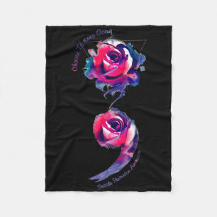 Choose To Keep Going Suicide Prevention Awareness Fleece Blanket