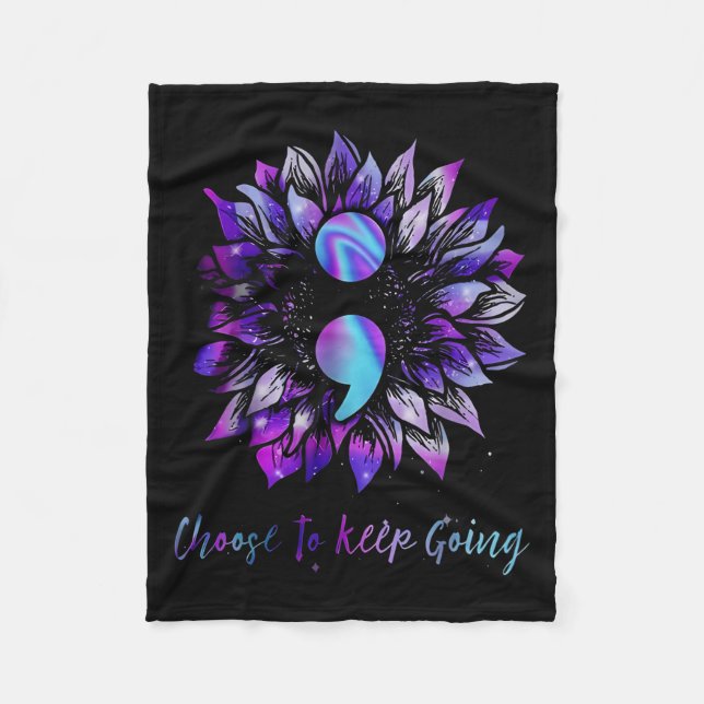 Choose To Keep Going Suicide Prevention Awareness  Fleece Blanket (Front)