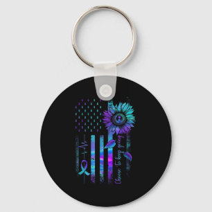 Choose To Keep Going Us Flag Suicide Awareness Men Key Ring
