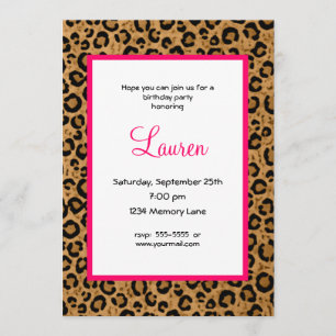 Choose Your Age Leopard 21st Birthday Invitation